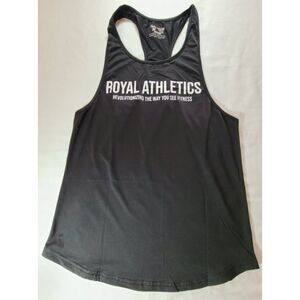 Royal Athletics Black Racerback Tank Medium Dri Fit Workout Gym Top NWOT